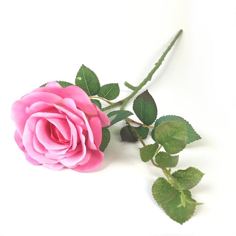 Rosa em Silicone (galho 65cm) - pink