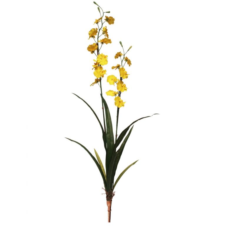 Orquídea Chuva de Ouro artificial com folhas (planta 83cm)- ouro