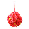 Pomander de rosas com fita (bola 10cm) - vermelho