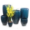 Vaso Esmaltado Fibra Jardim - azul verniz
