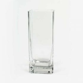 Vaso de Vidro Transparente Quadrado (8x20cm)