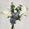foto do Kit Floral Artificiais para confecção de Arranjo de Festa em tons de azul.