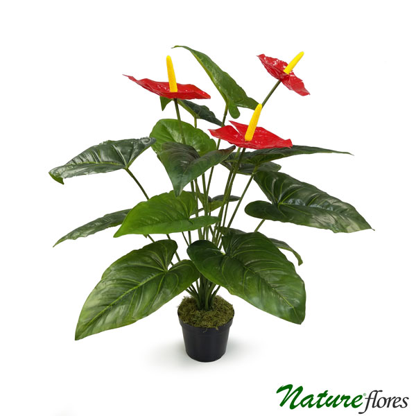 Antúrio Vermelho Planta Artificial (60cm) - Nature Flores