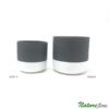 #59516: Vaso de Cerâmica Bicolor com Cinza (13x13cm) #59595: Vaso de Cerâmica Bicolor com Cinza (15x15cm)