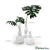 Vaso de Vidro Branco Decorativo Coleção Bianco