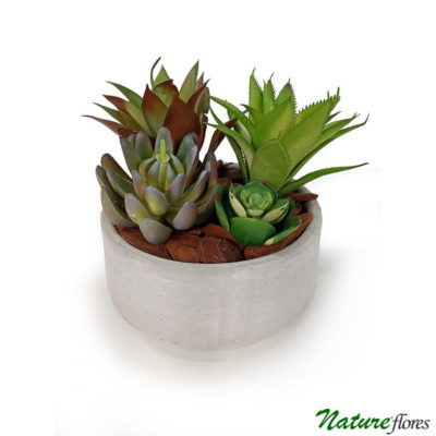 #59936: Vaso Cimento Redondo Cinza Soria (14x7cm)