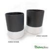 Vaso de Cerâmica Alto Bicolor com Cinza (18-20cm)
