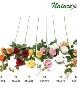 Galho de Rosa Flor Artificial 3F (85cm)