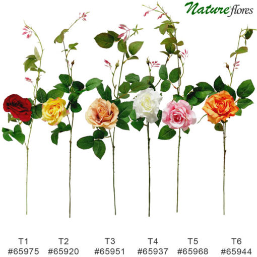 Galho de Rosa Flor Artificial 1F (90cm)