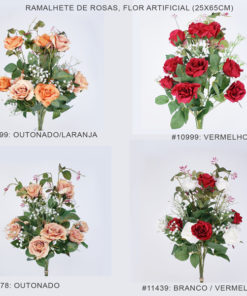 Ramalhete de Rosas e Mosquitinho Flor Artificial (25x65cm)