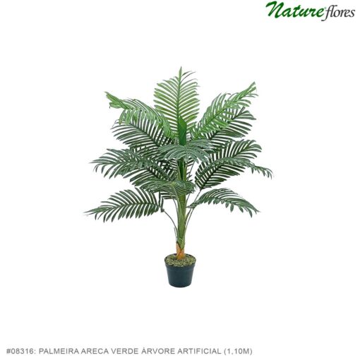 #08316: Palmeira Areca Verde Árvore Artificial (1,10m)
