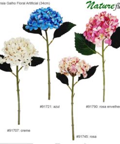 Hortênsia Galho Floral Artificial (34cm)
