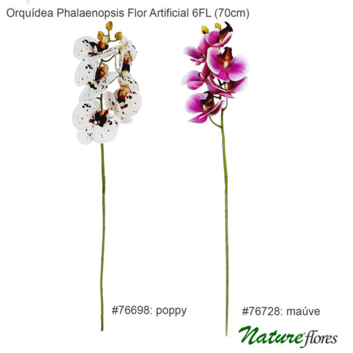 Orquídea Phalaenopsis Flor Artificial 6FL (70cm)
