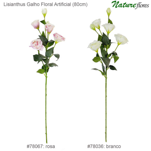 Lisianthus Galho Floral Artificial (80cm)