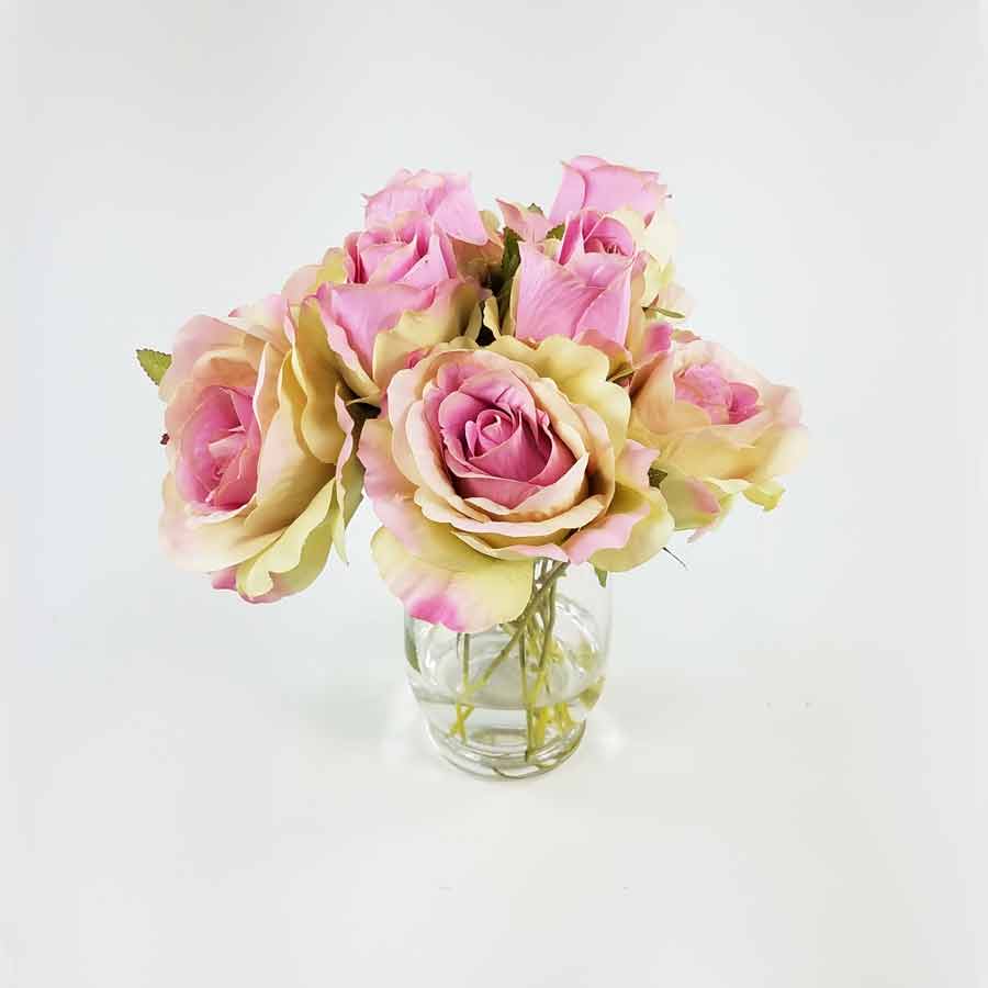 Buquê de Rosas Rosa Mesclado Artificial 10FL (50cm) - Imagem 5