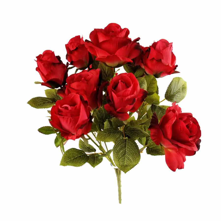 Buquê de Rosas Vermelhas Artificial 10FL (50cm)