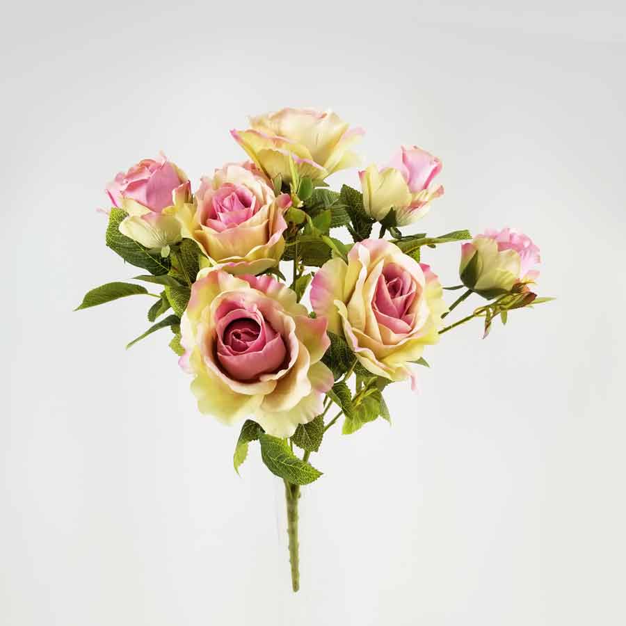 Buquê de Rosas Rosa Mesclado Artificial 10FL (50cm)