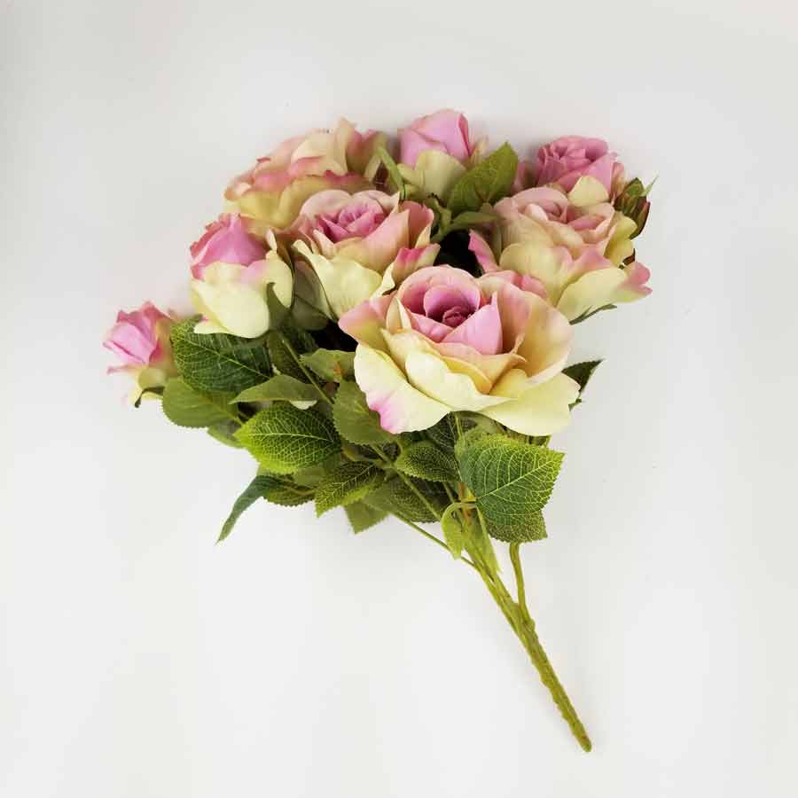 Buquê de Rosas Rosa Mesclado Artificial 10FL (50cm) - Imagem 4
