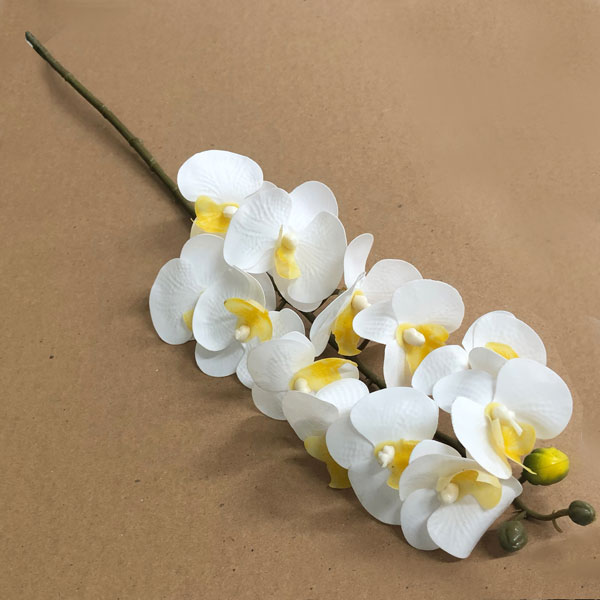Orquídea Borboleta Branca Flor Artificial em Silicone (57cm) - Imagem 4