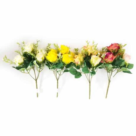 Rosa Buquê Floral Mini Artificial 5FL (30cm)