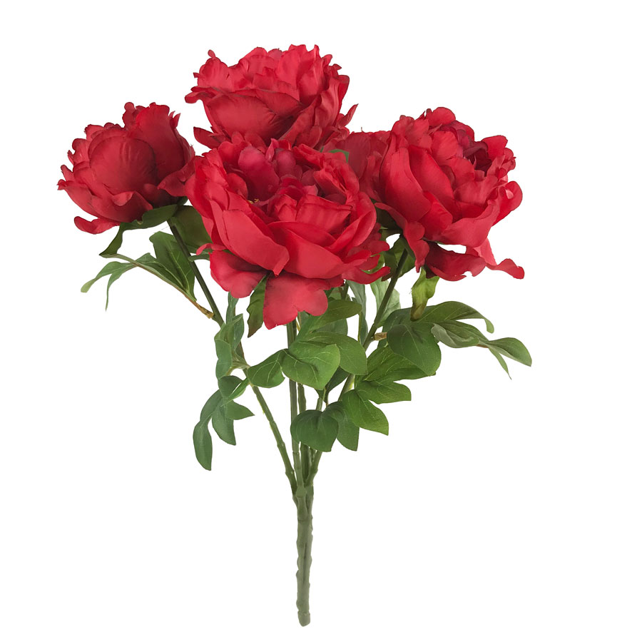 Peónia Buquê Floral Artificial 5FL (48cm)