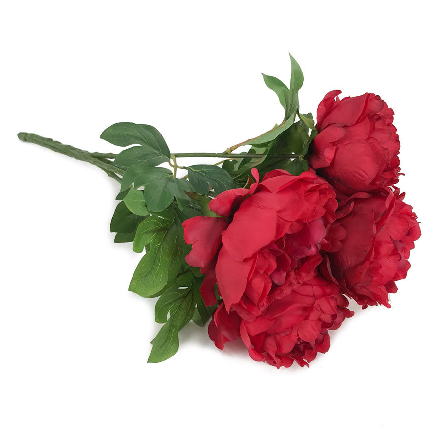 Peónia Buquê Floral Artificial 5FL (48cm) - Imagem 2