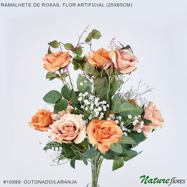 Ramalhete de Rosas e Mosquitinho Flor Artificial (25x65cm) - Imagem 6