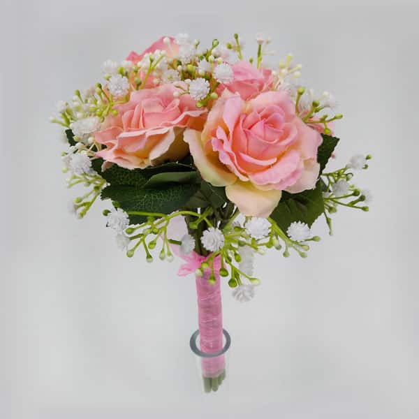 Rosa Buquê Floral Noiva com Mosquitinho Artificial (28cm) - Imagem 3