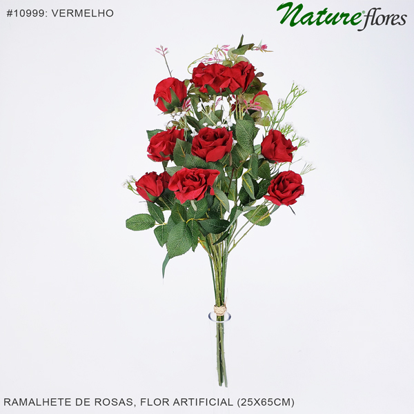Ramalhete de Rosas e Mosquitinho Flor Artificial (25x65cm) - Imagem 7
