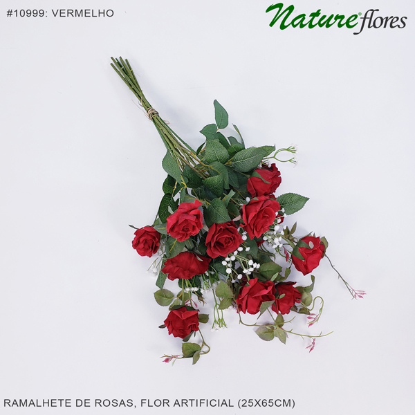 Ramalhete de Rosas e Mosquitinho Flor Artificial (25x65cm) - Imagem 8