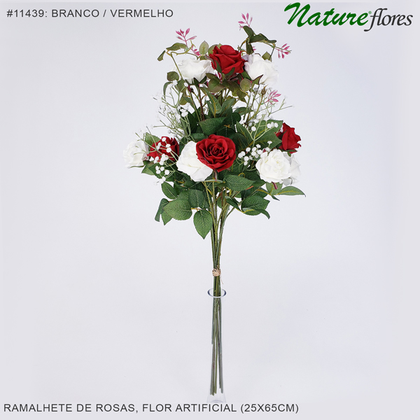 Ramalhete de Rosas e Mosquitinho Flor Artificial (25x65cm) - Imagem 10