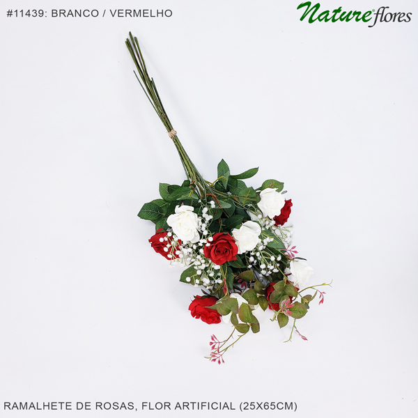 Ramalhete de Rosas e Mosquitinho Flor Artificial (25x65cm) - Imagem 11