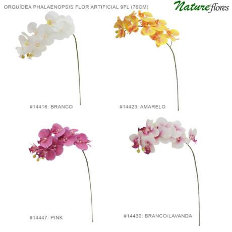Orquídea Phalaenopsis Flor Artificial 9FL (76cm)