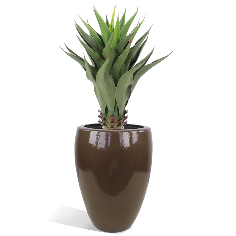 Vaso Esmaltado Fibra Jardim - marrom - Imagem 2