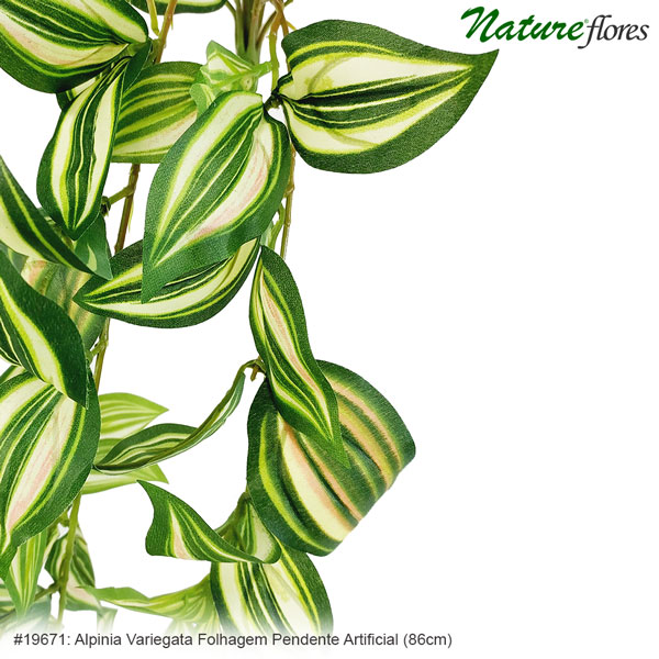 Alpinia Variegata Folhagem Pendente Artificial (86cm) - Imagem 2