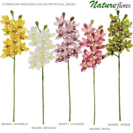 Cymbidium Orquídea Galho Artificial (62cm)