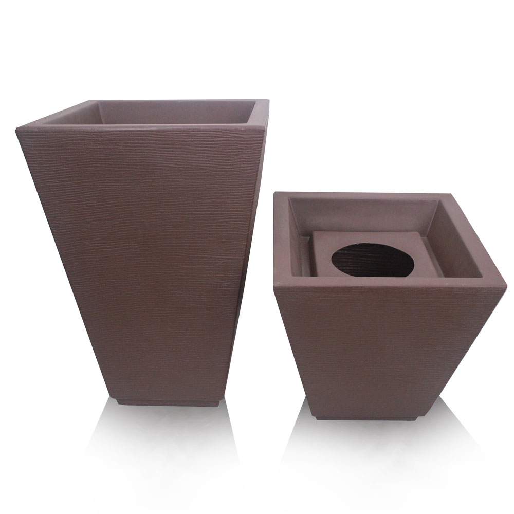 Vaso Top Trapezio Grafiato - marrom