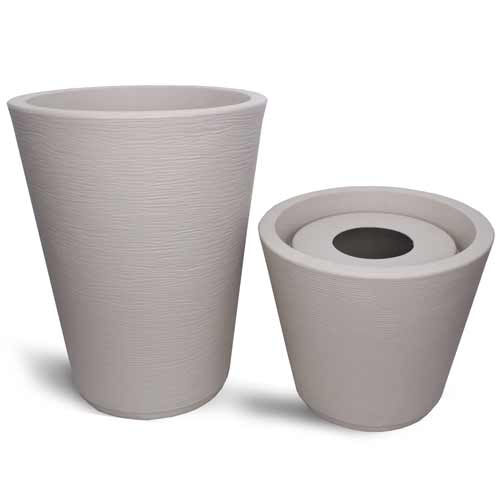 Vaso Top Cônico Grafiato - Bege