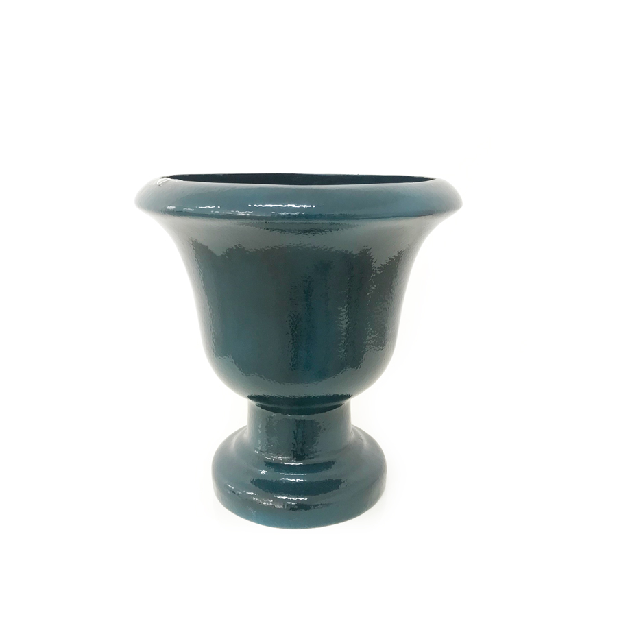 Vaso Taça Esmaltado Fibra Jardim (41x43cm) - azul verniz