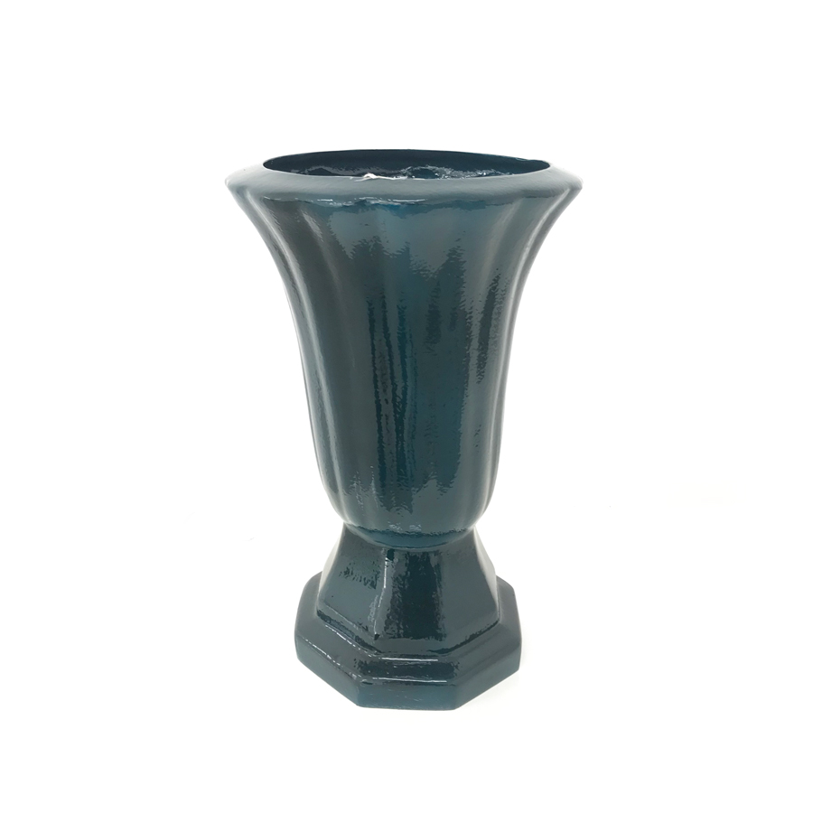 Vaso Taça Romana Esmaltado Fibra Jardim - azul verniz - Imagem 3