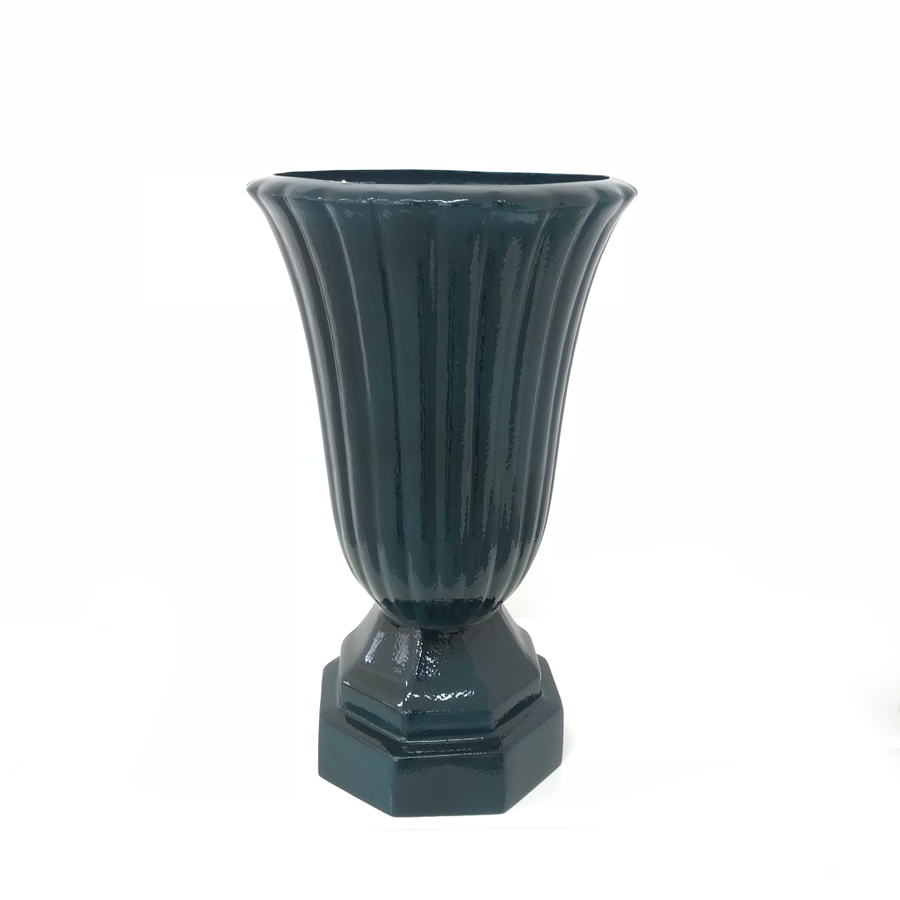 Vaso Taça Romana Esmaltado Fibra Jardim - azul verniz - Imagem 4