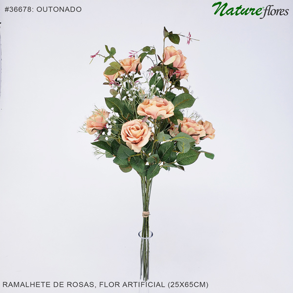 Ramalhete de Rosas e Mosquitinho Flor Artificial (25x65cm) - Imagem 13