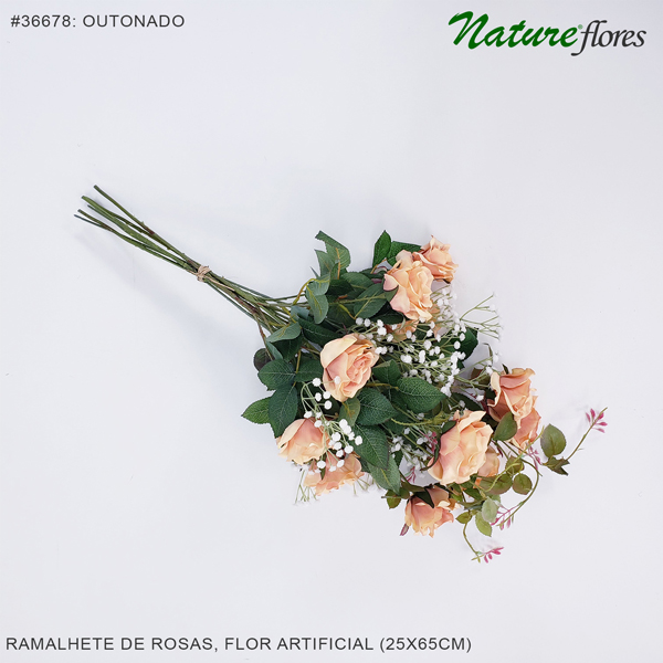 Ramalhete de Rosas e Mosquitinho Flor Artificial (25x65cm) - Imagem 14