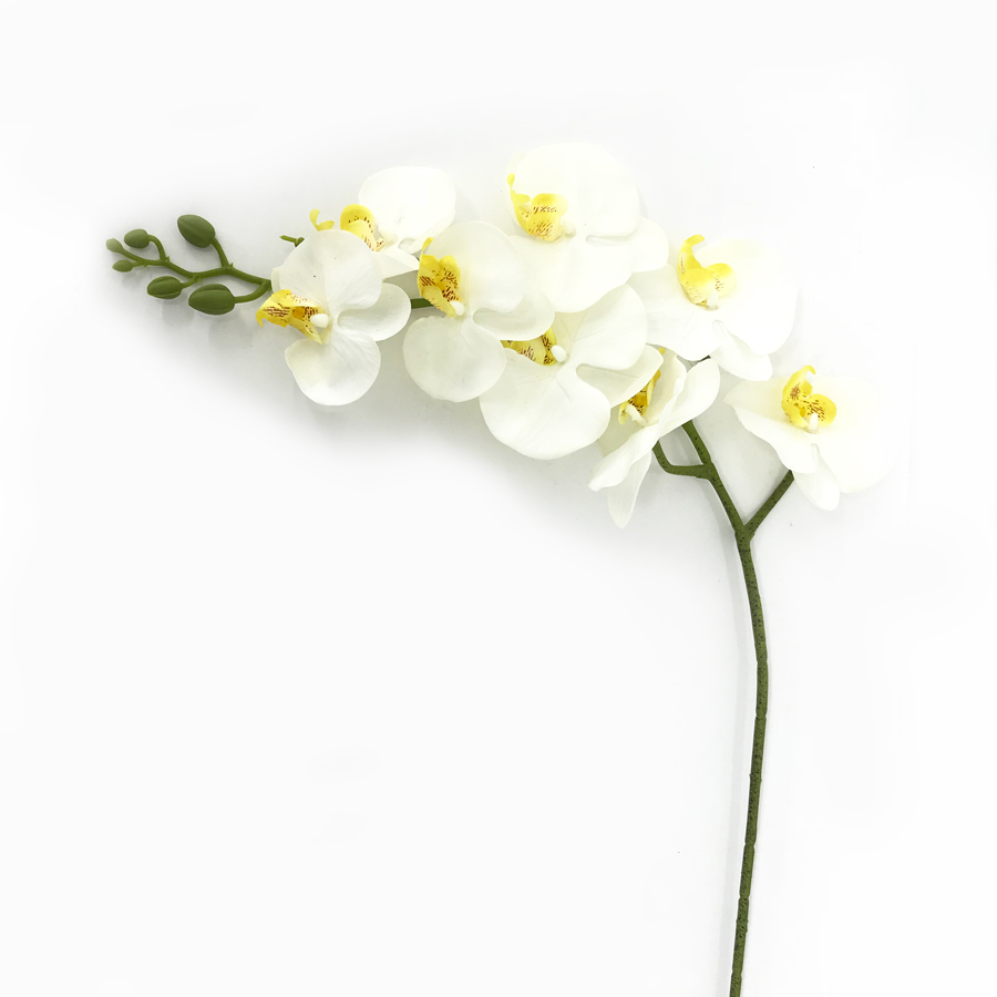 Orquídea Branca Flor Artificial em Silicone (1,03m) - Imagem 3