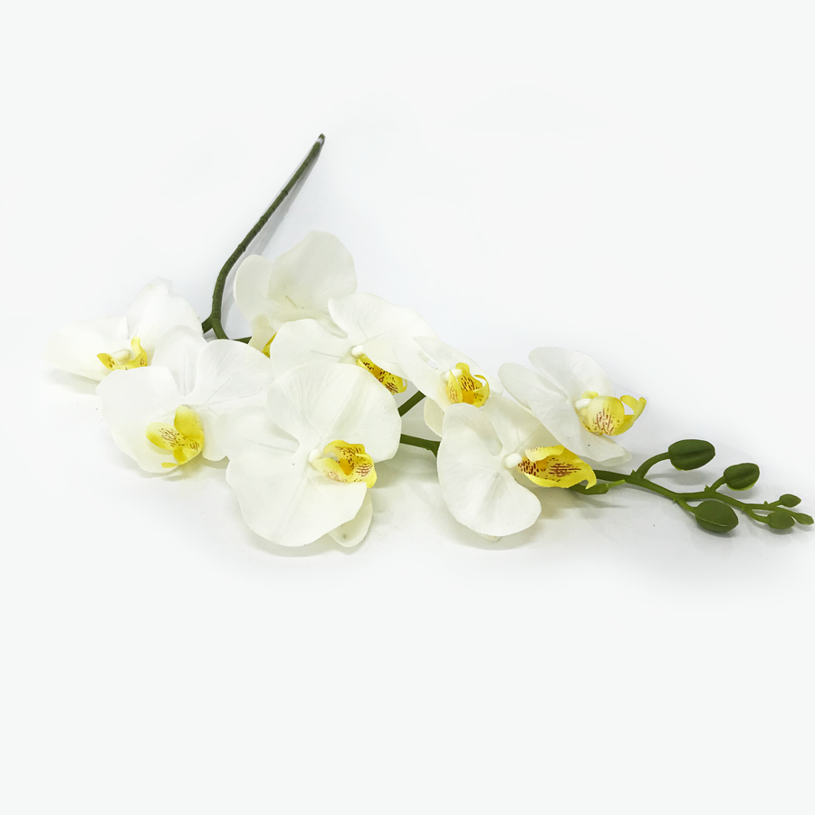 Orquídea Branca Flor Artificial em Silicone (1,03m) - Imagem 2