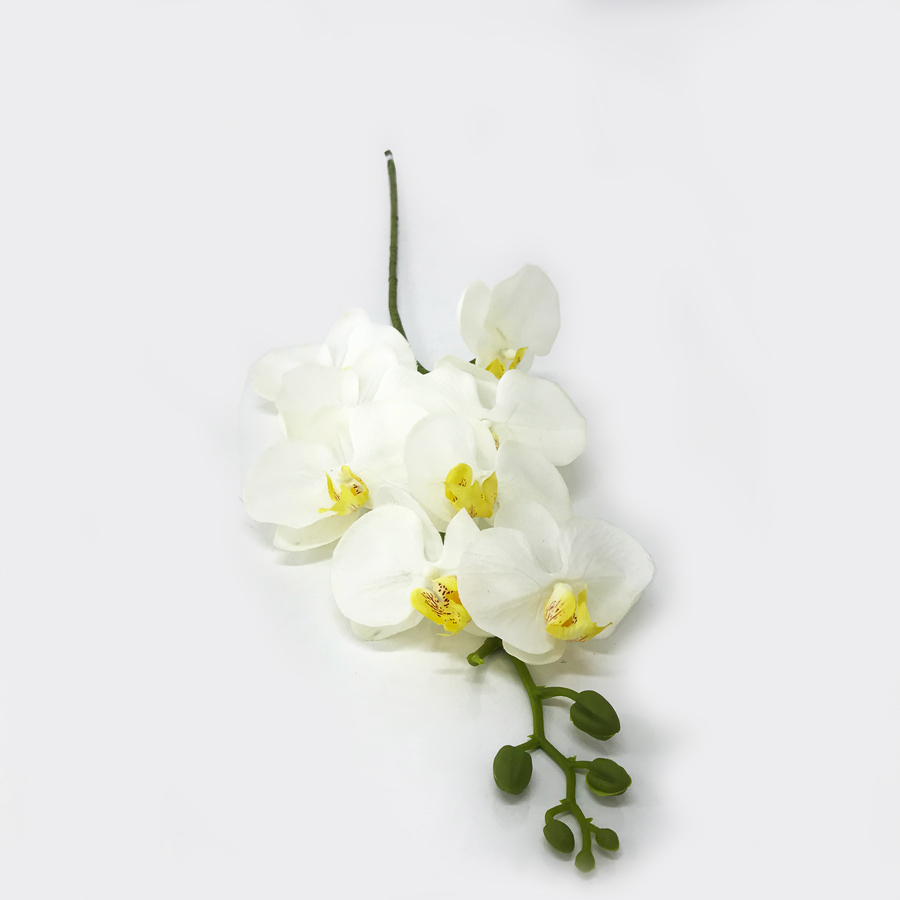 Orquídea Branca Flor Artificial em Silicone (1,03m) - Imagem 5