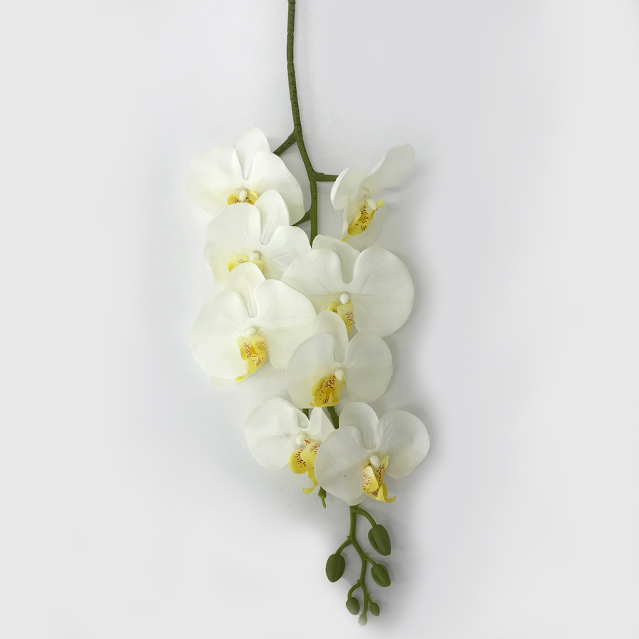 Orquídea Branca Flor Artificial em Silicone (1,03m) - Imagem 6