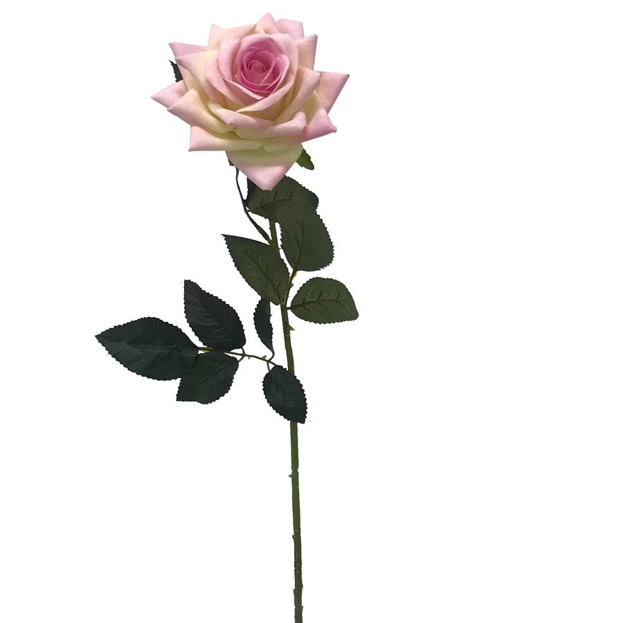 Rosa Aveludada Galho Flor Artificial (68cm) - Imagem 5