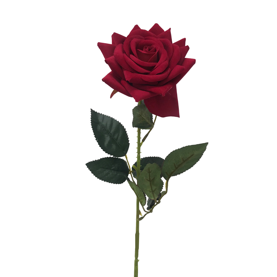 Rosa Aveludada Galho Flor Artificial (68cm) - Imagem 6