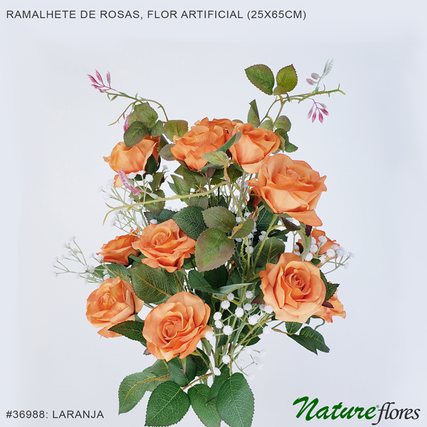 Ramalhete de Rosas e Mosquitinho Flor Artificial (25x65cm) - Imagem 18